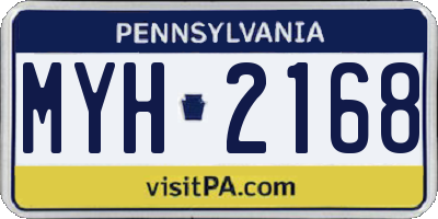 PA license plate MYH2168