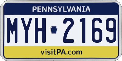 PA license plate MYH2169