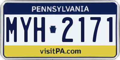PA license plate MYH2171