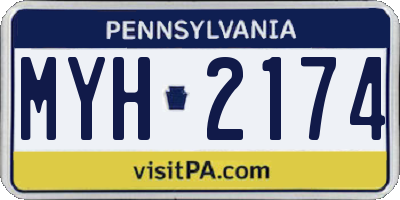 PA license plate MYH2174