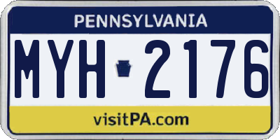 PA license plate MYH2176