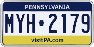 PA license plate MYH2179