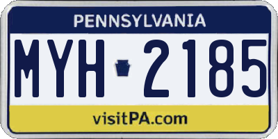 PA license plate MYH2185
