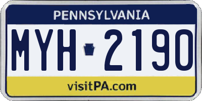 PA license plate MYH2190