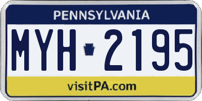PA license plate MYH2195