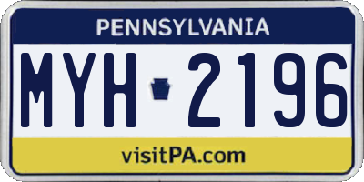 PA license plate MYH2196