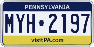 PA license plate MYH2197