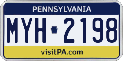 PA license plate MYH2198