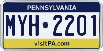 PA license plate MYH2201