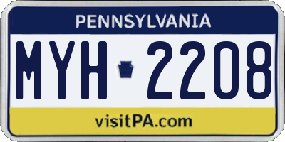 PA license plate MYH2208