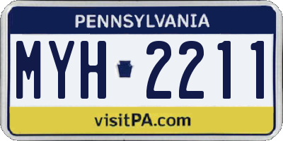 PA license plate MYH2211