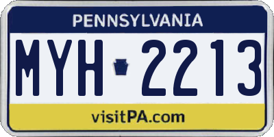 PA license plate MYH2213