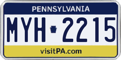 PA license plate MYH2215