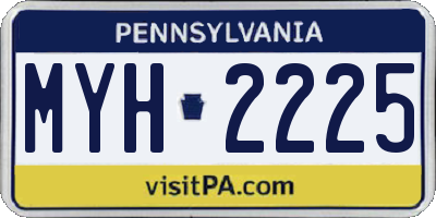PA license plate MYH2225