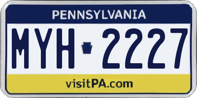 PA license plate MYH2227