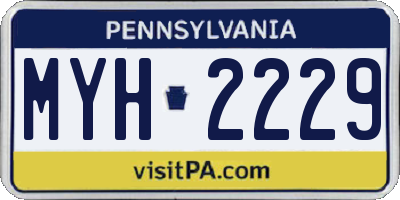 PA license plate MYH2229