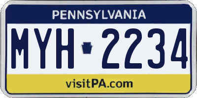 PA license plate MYH2234
