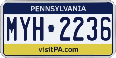 PA license plate MYH2236