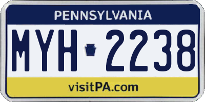 PA license plate MYH2238