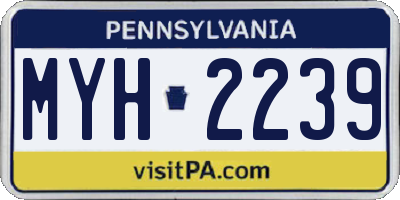 PA license plate MYH2239