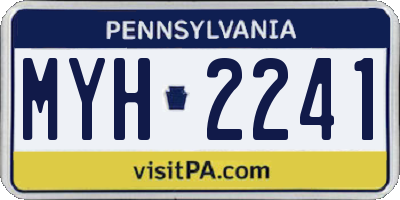 PA license plate MYH2241