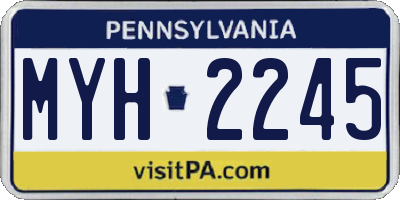 PA license plate MYH2245
