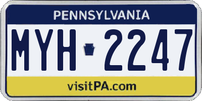 PA license plate MYH2247