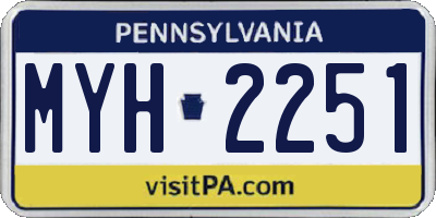 PA license plate MYH2251