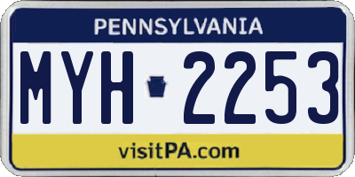 PA license plate MYH2253