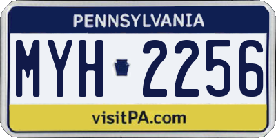 PA license plate MYH2256