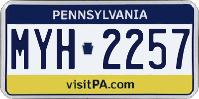 PA license plate MYH2257