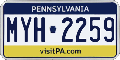 PA license plate MYH2259