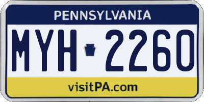 PA license plate MYH2260