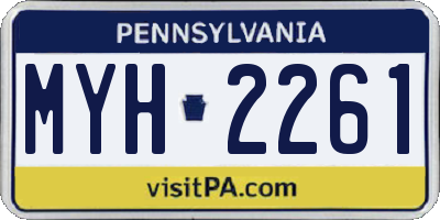 PA license plate MYH2261