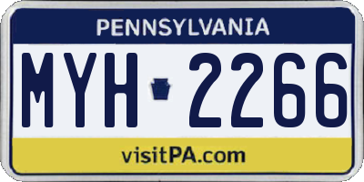 PA license plate MYH2266