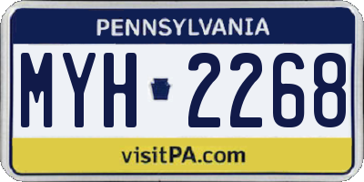 PA license plate MYH2268