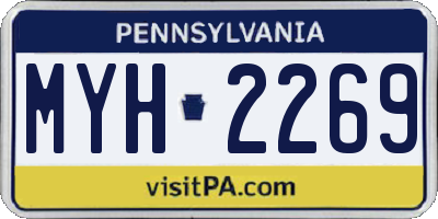 PA license plate MYH2269