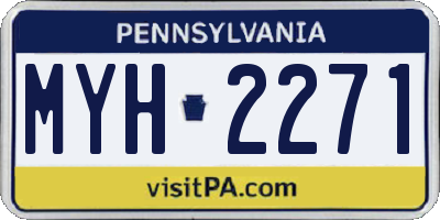 PA license plate MYH2271