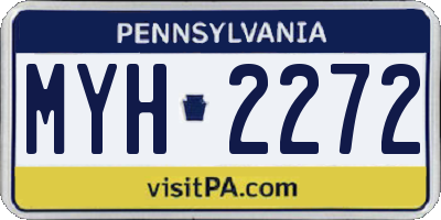 PA license plate MYH2272