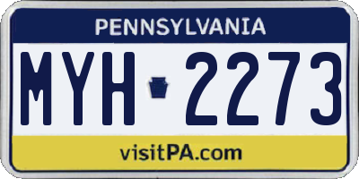 PA license plate MYH2273