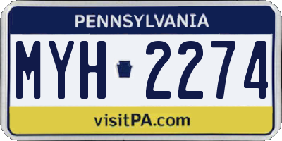 PA license plate MYH2274