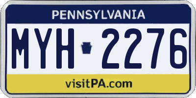 PA license plate MYH2276