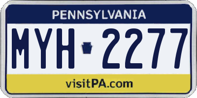 PA license plate MYH2277