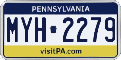 PA license plate MYH2279