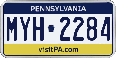 PA license plate MYH2284
