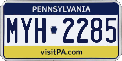 PA license plate MYH2285