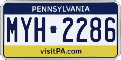 PA license plate MYH2286