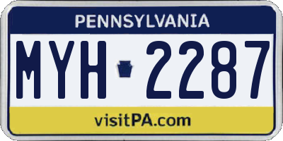 PA license plate MYH2287