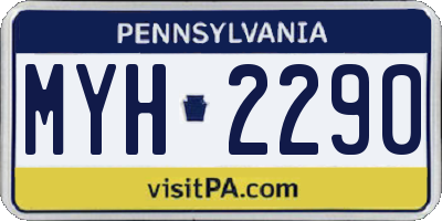 PA license plate MYH2290
