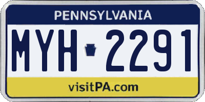 PA license plate MYH2291